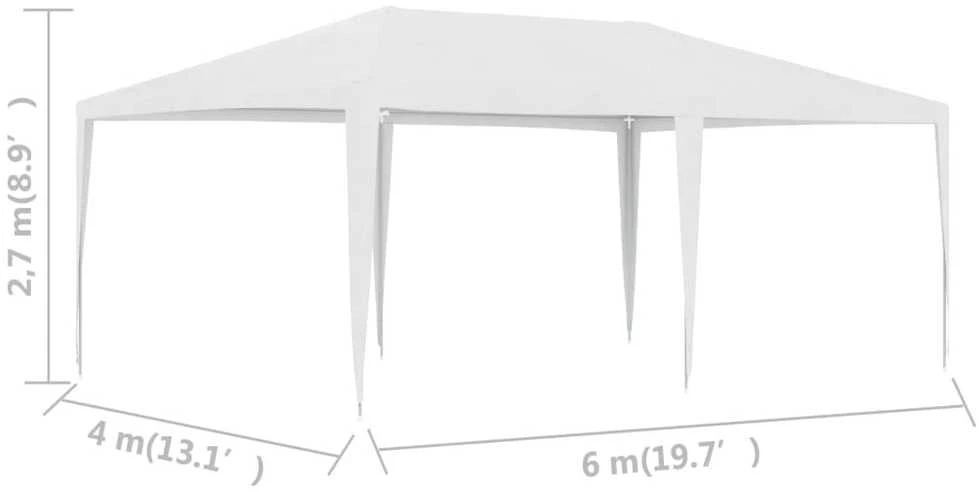 Proginė palapinė, baltos spalvos, 4x6m