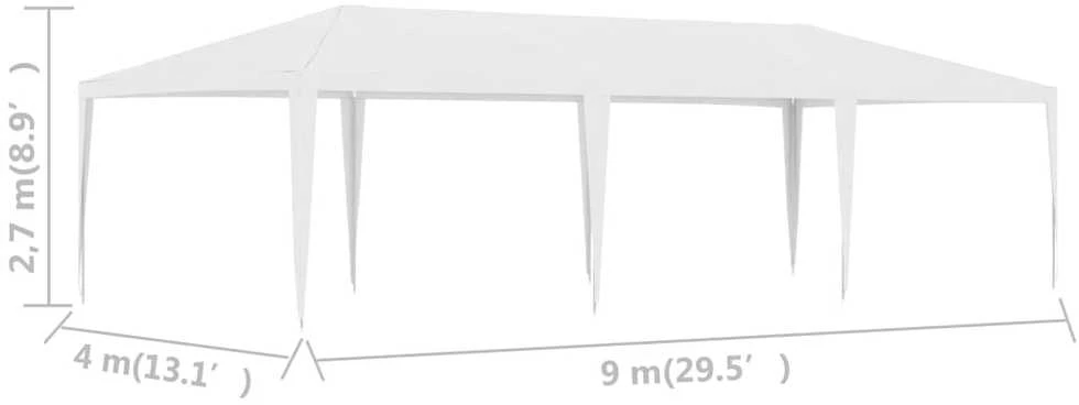 Proginė palapinė, baltos spalvos, 4x9m