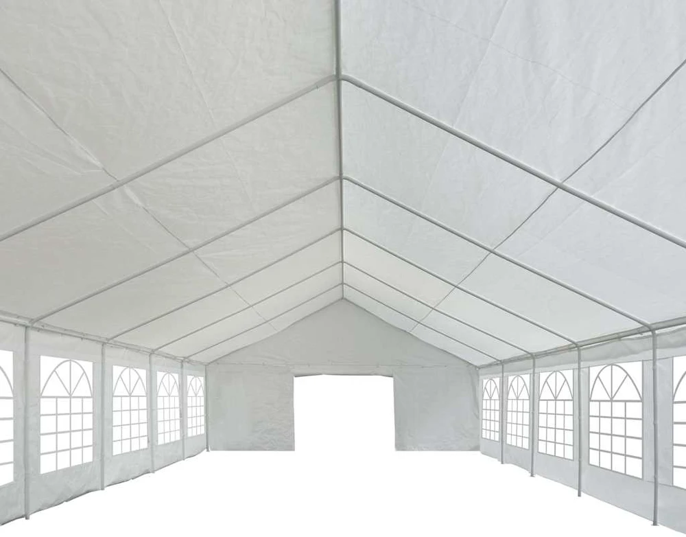 Proginė palapinė, baltos spalvos, 6x16m, PE