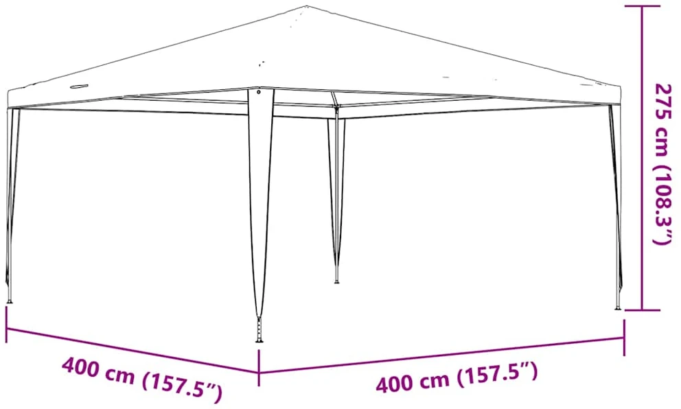 Proginė palapinė, mėlynos spalvos, 4x4m