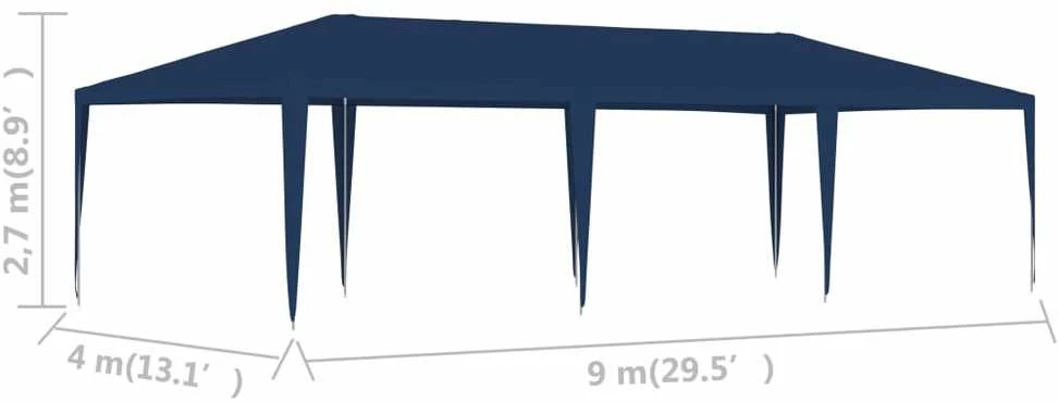 Proginė palapinė, mėlynos spalvos, 4x9m