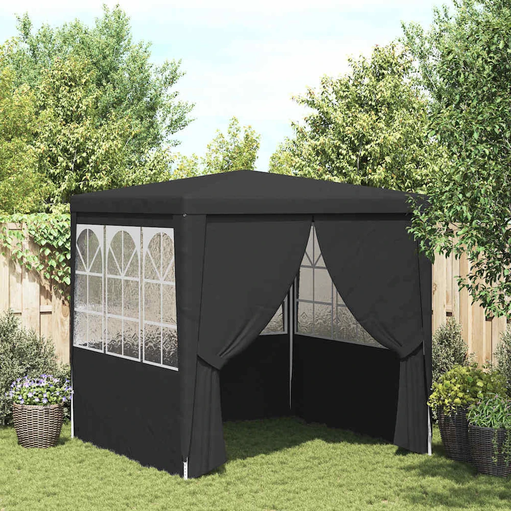 Proginė palapinė sienomis, antracito, 2,5x2,5m, 90g/m²