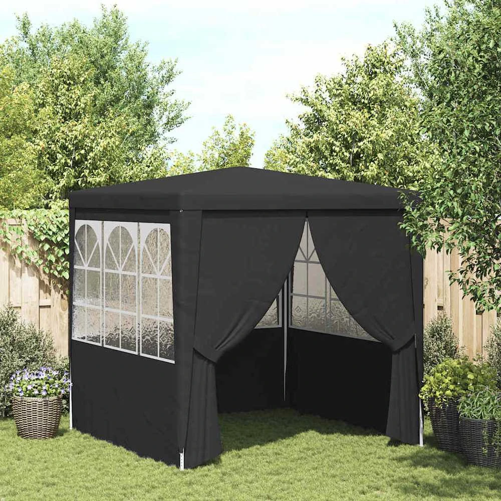 Proginė palapinė sienomis, antracito, 2,5x2,5m, 90g/m²