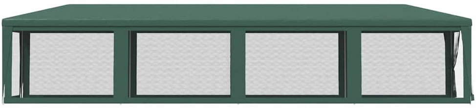 Proginė palapinė su 10 tinklinių sienų, žalia, 3x12m, HDPE