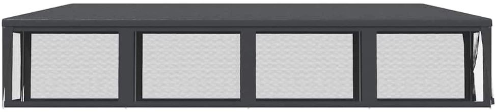 Proginė palapinė su 10 tinklinių sienų, antracito, 3x12m, HDPE