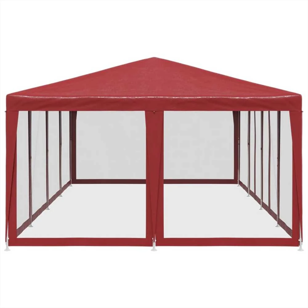 Proginė palapinė su 12 sienomis, raudona, 8x4m, HDPE
