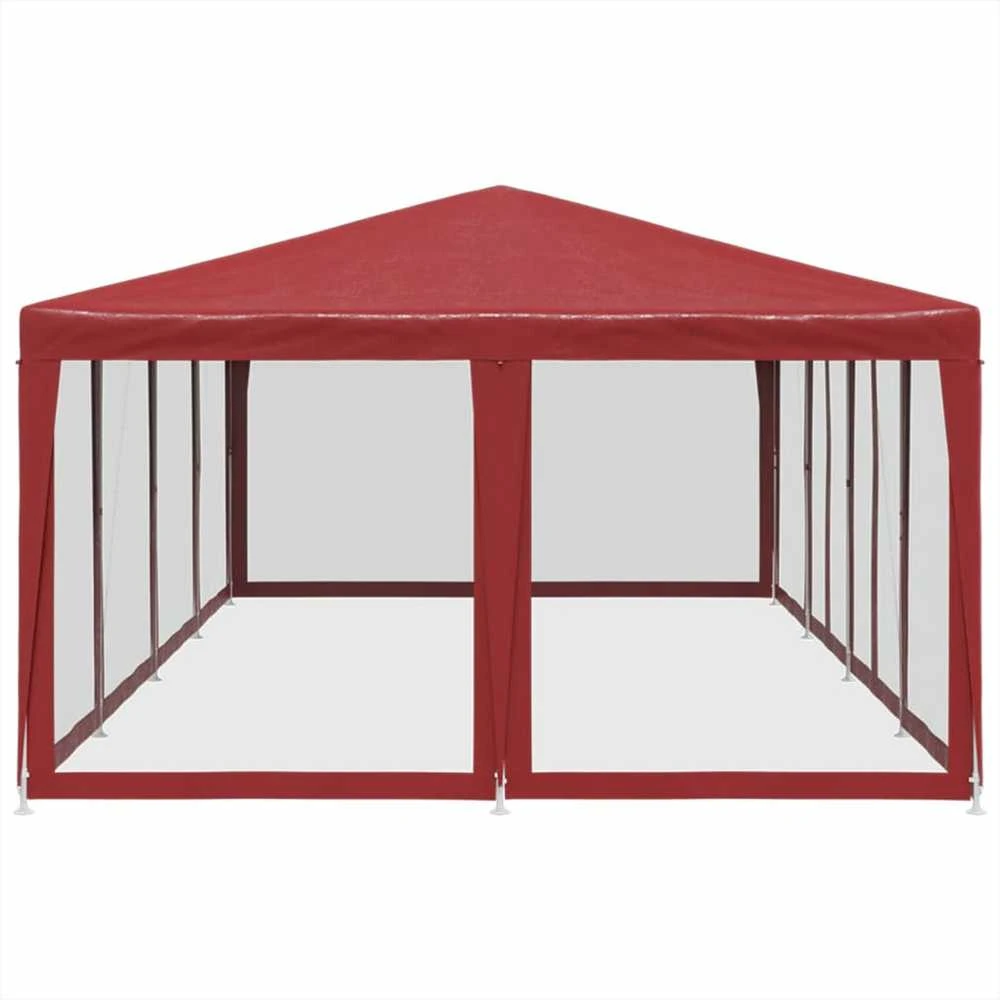 Proginė palapinė su 12 sienomis, raudona, 8x4m, HDPE