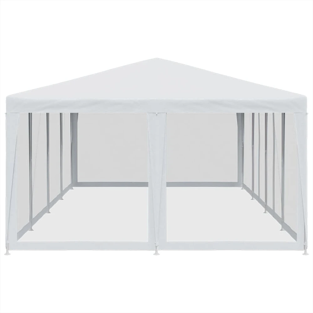 Proginė palapinė su 12 tinklinėmis sienomis, balta, 8x4m, HDPE
