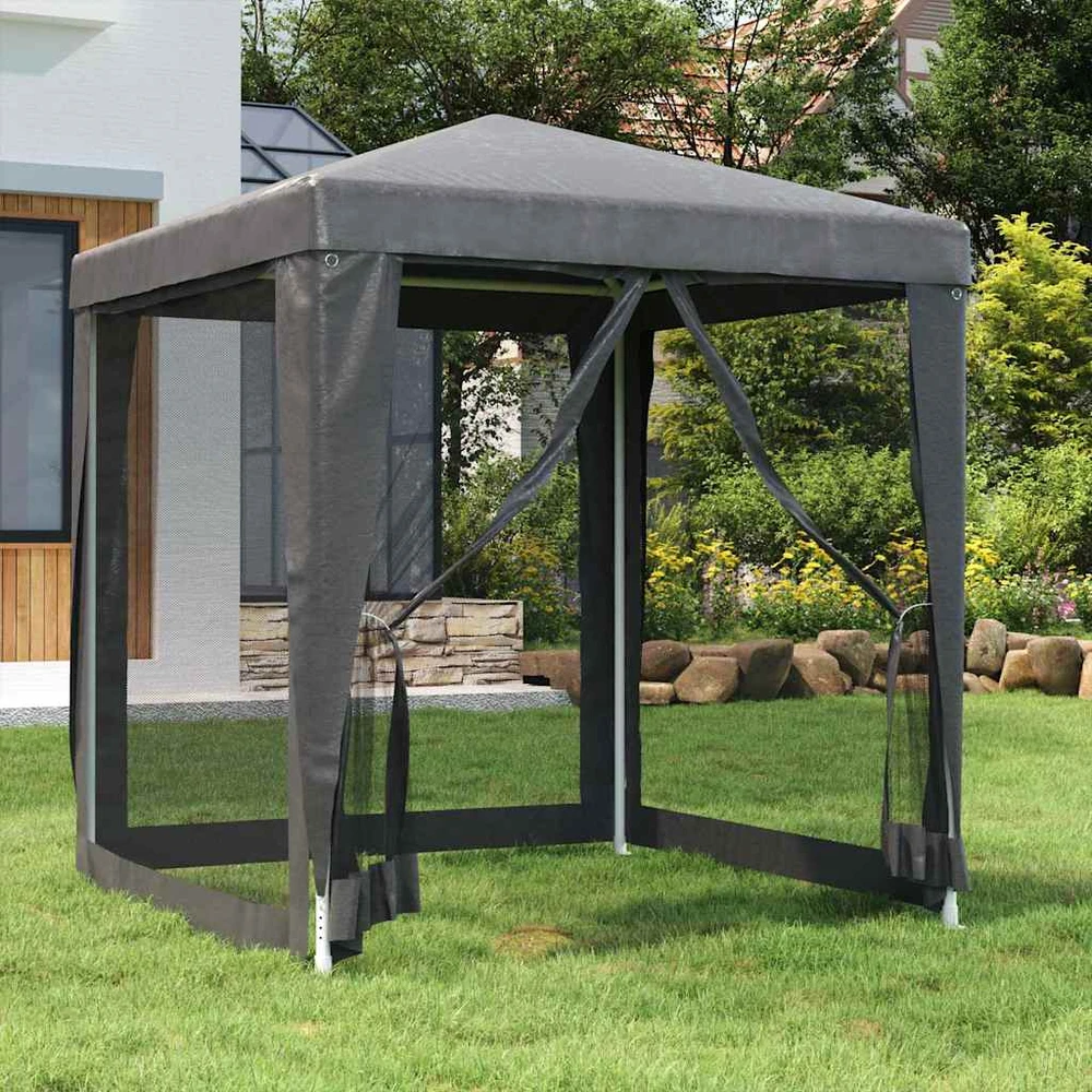 Proginė palapinė su 4 sienomis, antracito, 2x2m, HDPE