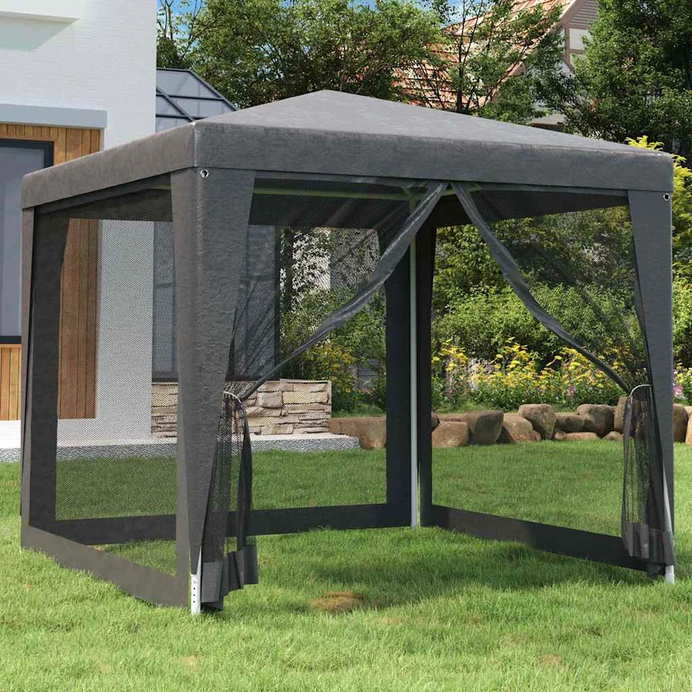 Proginė palapinė su 4 sienomis, antracito, 2,5x2,5m, HDPE