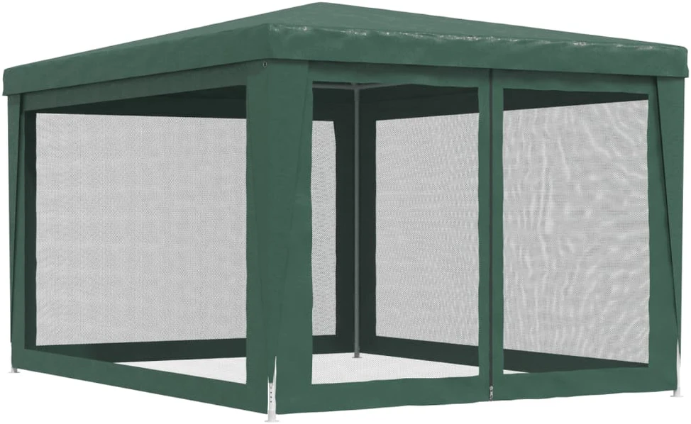 Proginė palapinė su 4 tinklinėmis sienomis, žalia, 3x4m, HDPE