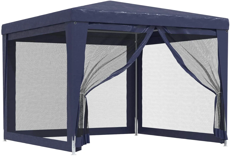 Proginė palapinė su 4 tinklinėmis sienomis, mėlyna, 3x3m, HDPE