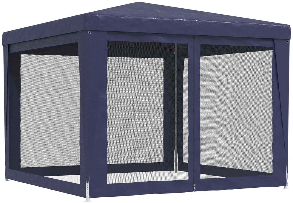 Proginė palapinė su 4 tinklinėmis sienomis, mėlyna, 3x3m, HDPE