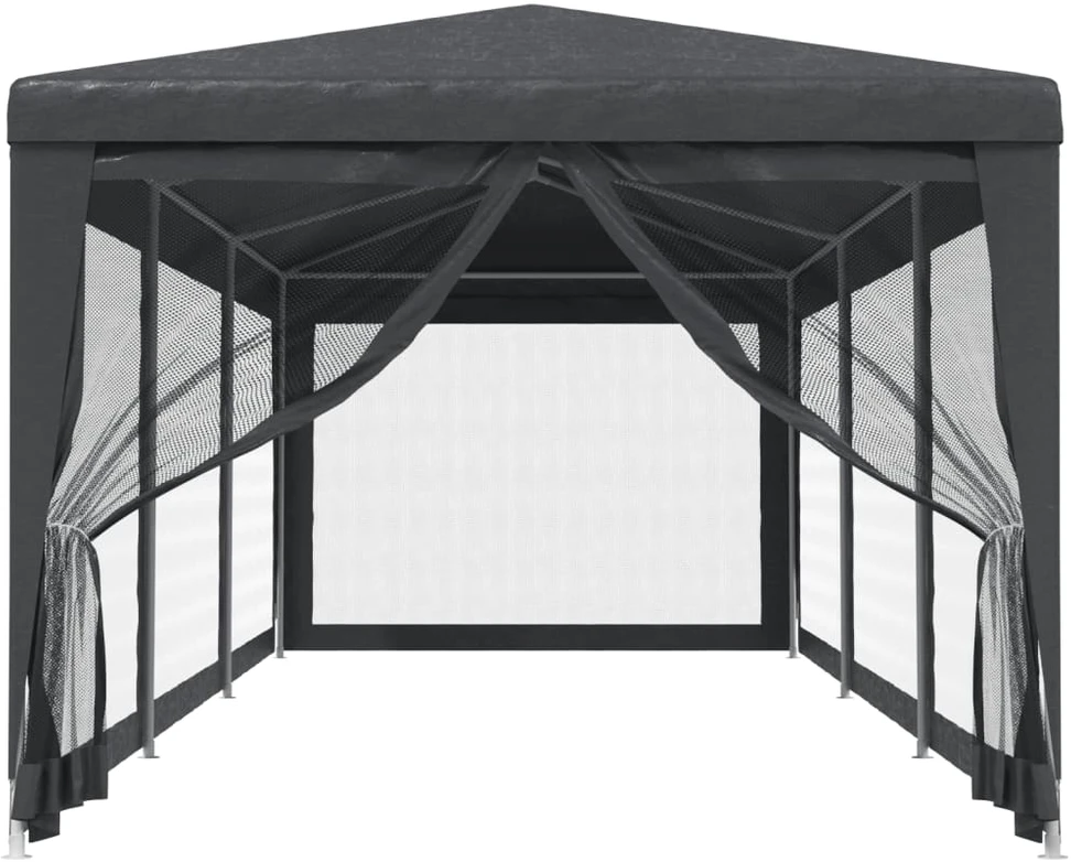 Proginė palapinė su 8 sienomis, antracito, 3x9m, HDPE