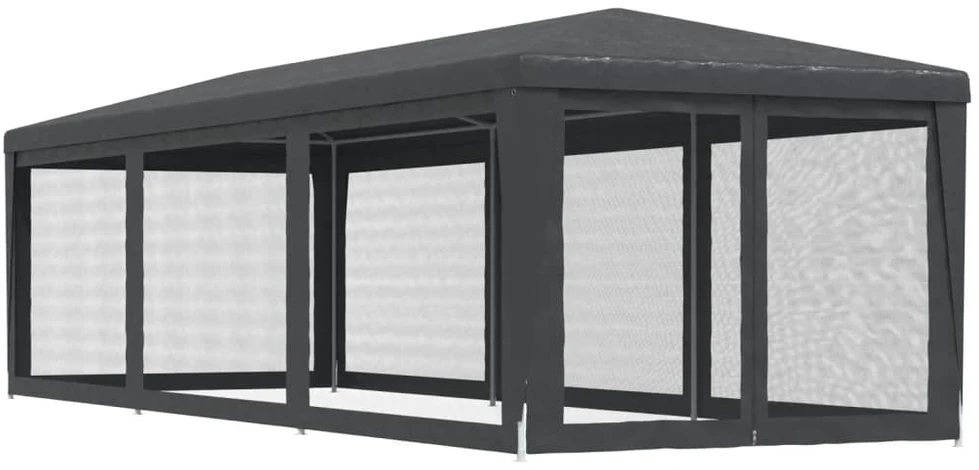 Proginė palapinė su 8 sienomis, antracito, 3x9m, HDPE