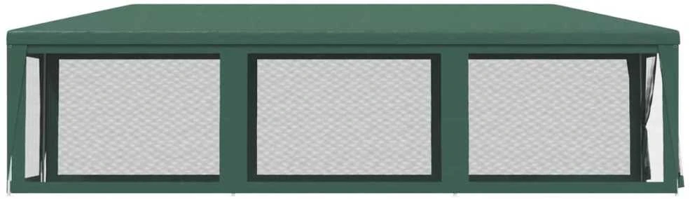 Proginė palapinė su 8 tinklinėmis sienomis, žalia, 3x9m, HDPE