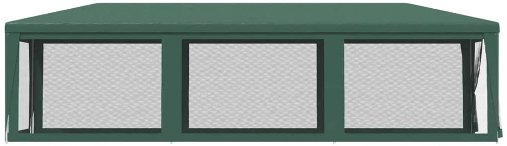 Proginė palapinė su 8 tinklinėmis sienomis, žalia, 3x9m, HDPE