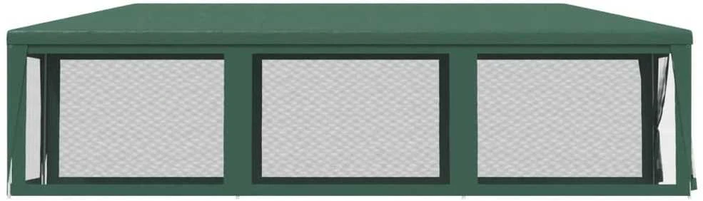 Proginė palapinė su 8 tinklinėmis sienomis, žalia, 3x9m, HDPE