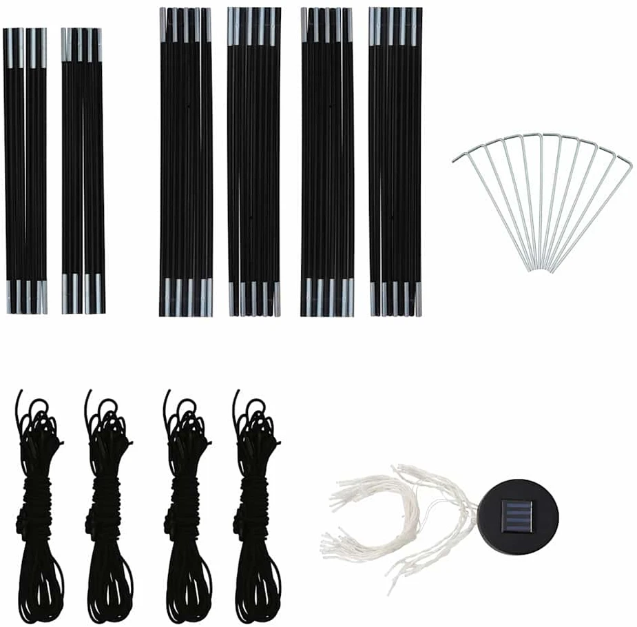 Proginė palapinė su LED ir 4 sienomis, mėlyna, 3,6x3,6x2,3m