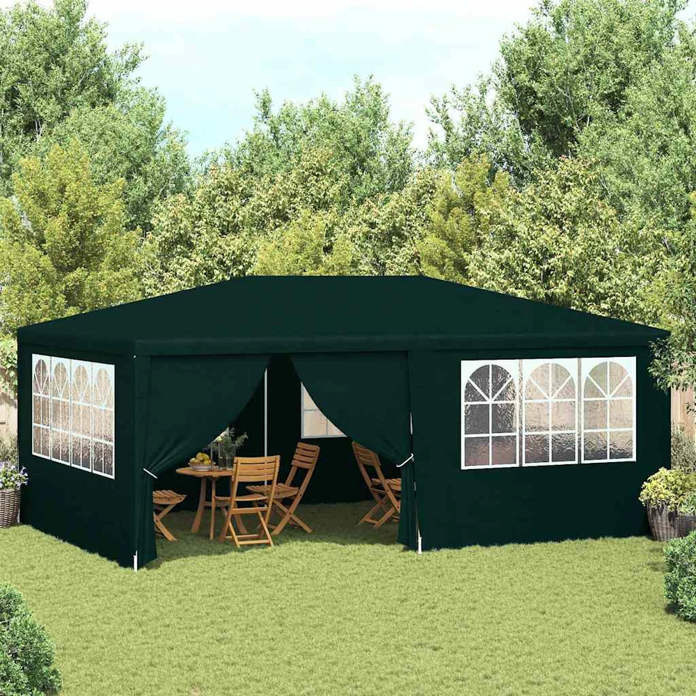 Proginė palapinė su šoninėmis sienomis, žalia, 4x6m, 90g/m²