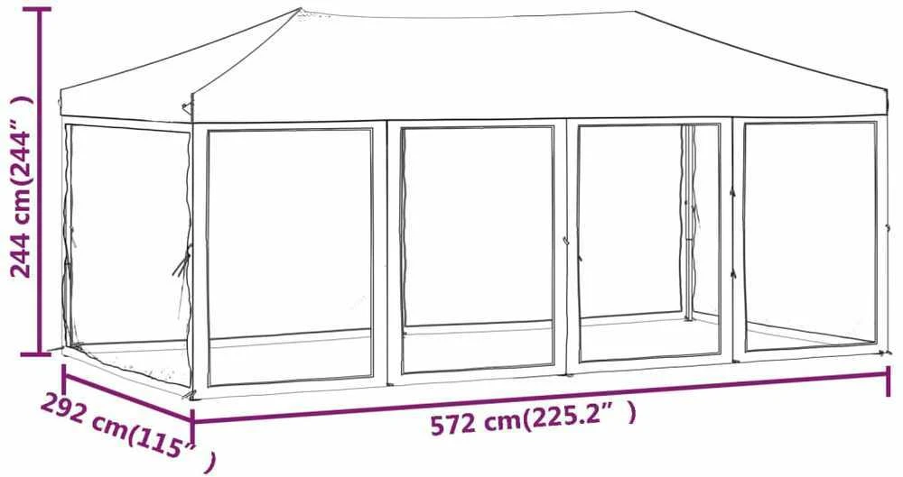 Proginė palapinė su šoninėmis sienomis, mėlyna, 3x6m