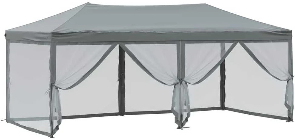 Proginė palapinė su šoninėmis sienomis, antracito, 3x6m