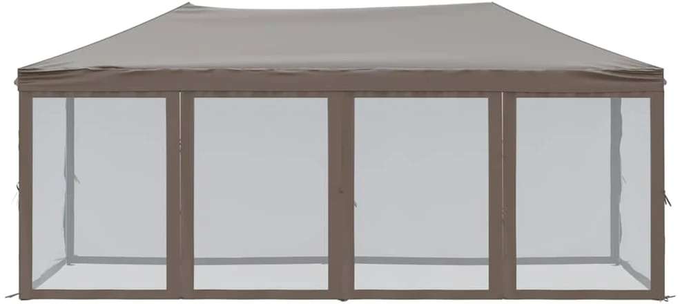 Proginė palapinė su šoninėmis sienomis, taupe, 3x6m