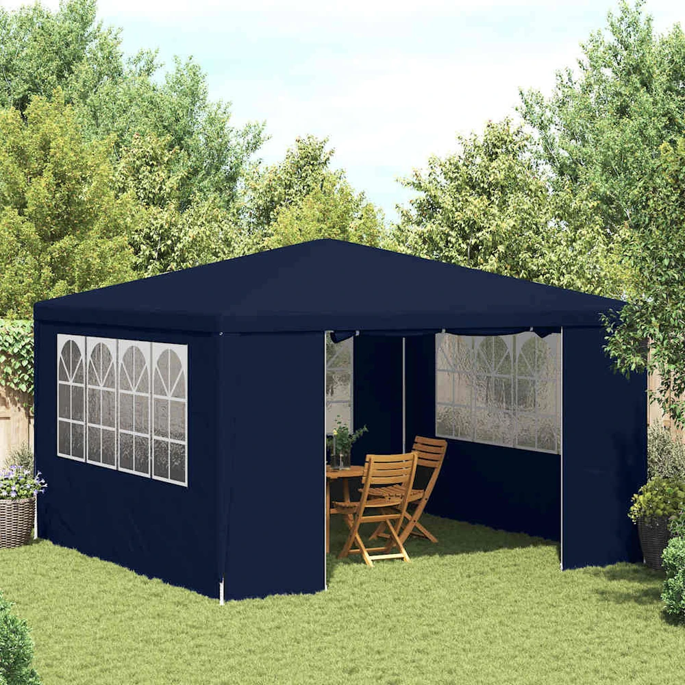 Proginė palapinė su šoninėmis sienomis, mėlyna, 4x4m, 90g/m²