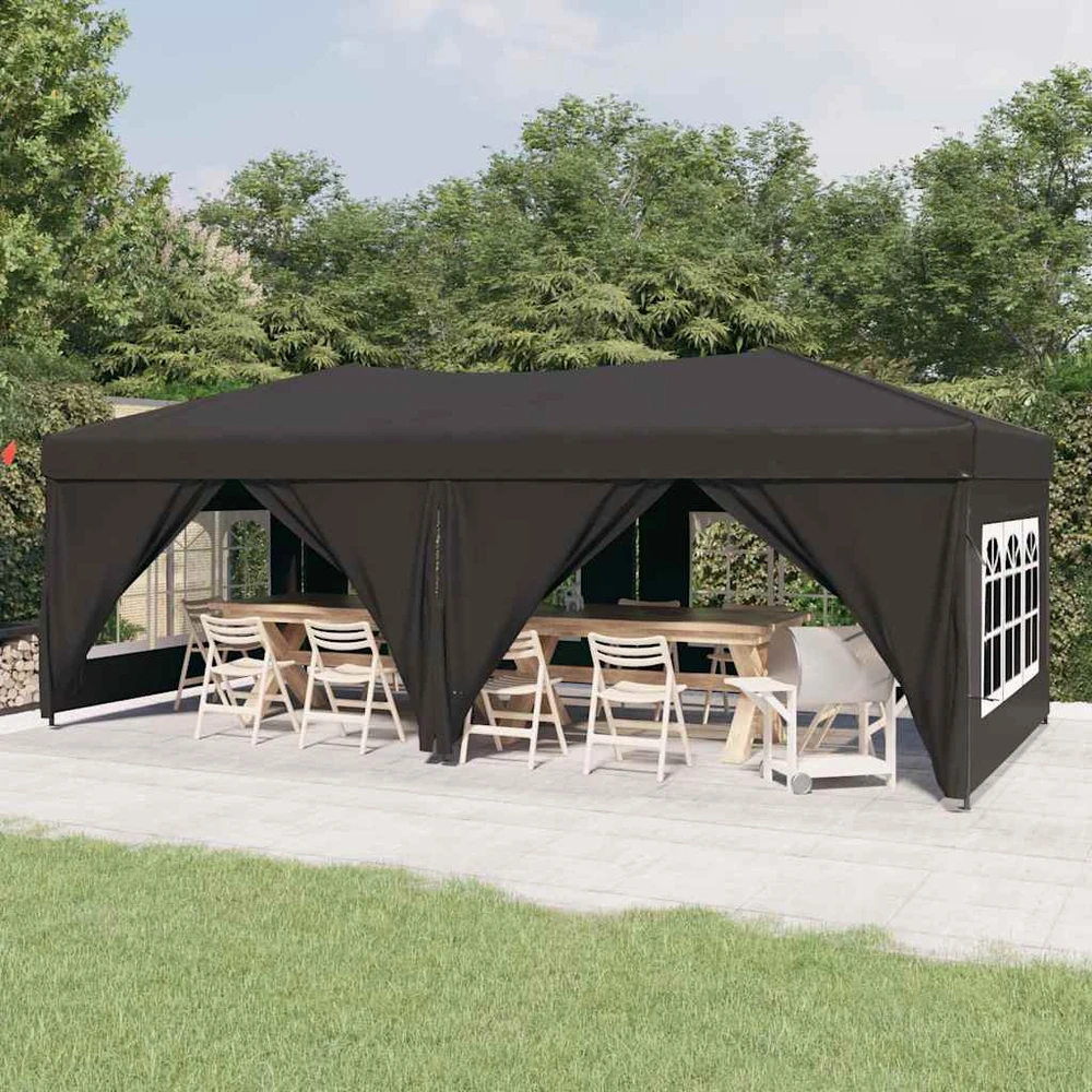 Proginė palapinė su šoninėmis sienomis, antracito, 3x6m