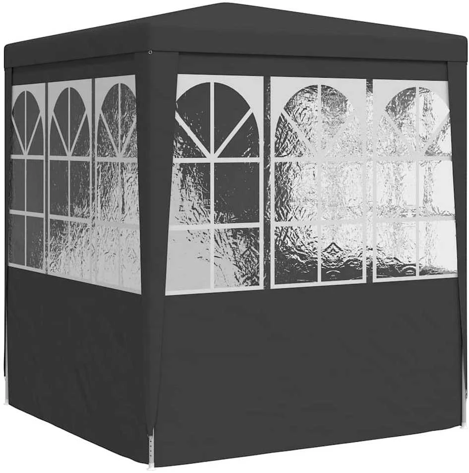 Proginė palapinė su šoninėmis sienomis, antracito, 2x2m, 90g/m²
