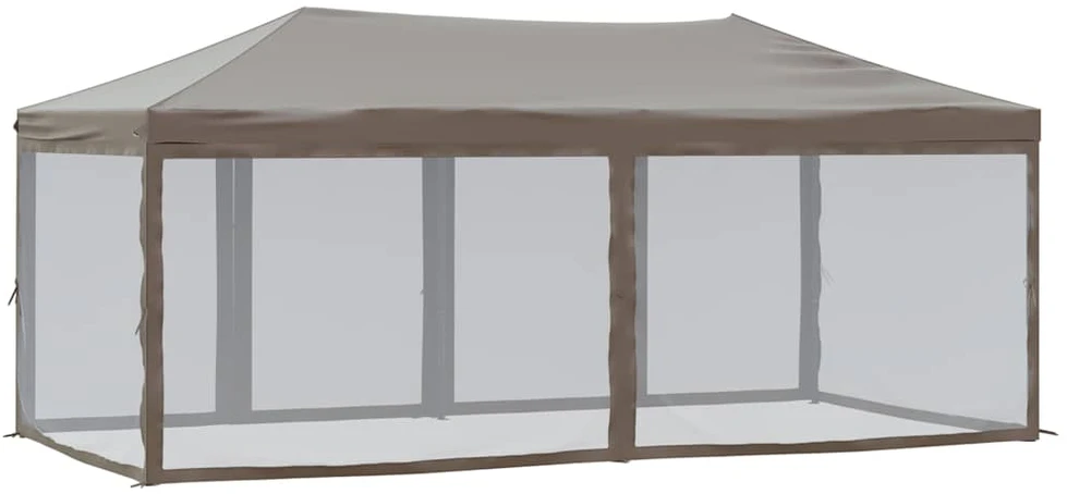 Proginė palapinė su šoninėmis sienomis, taupe, 3x6m