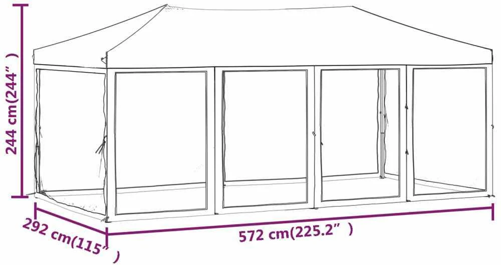 Proginė palapinė su šoninėmis sienomis, kreminė, 3x6m