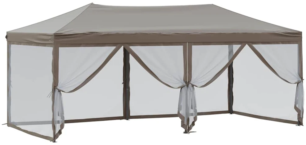 Proginė palapinė su šoninėmis sienomis, taupe, 3x6m