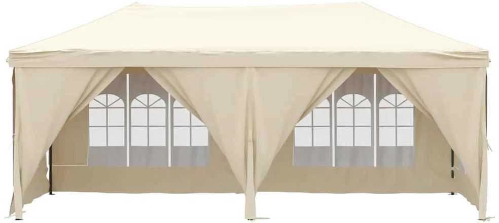 Proginė palapinė su šoninėmis sienomis, kreminė, 3x6m