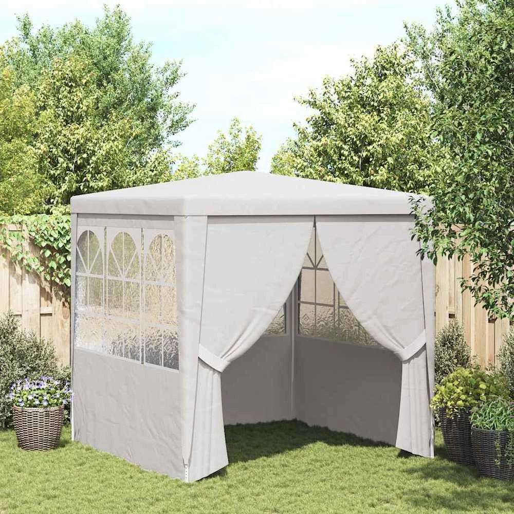 Proginė palapinė su šoninėmis sienomis, balta, 2x2m, 90g/m²