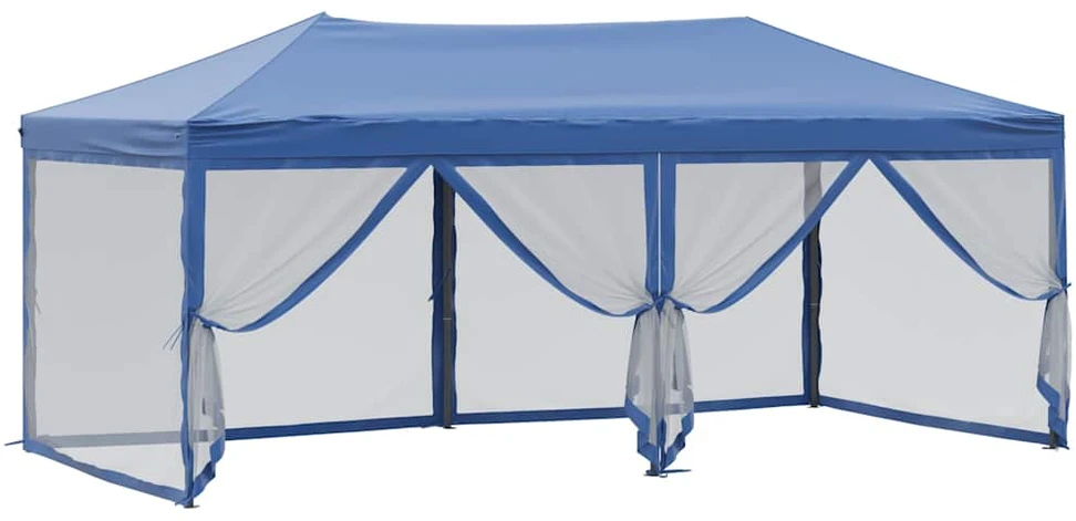 Proginė palapinė su šoninėmis sienomis, mėlyna, 3x6m