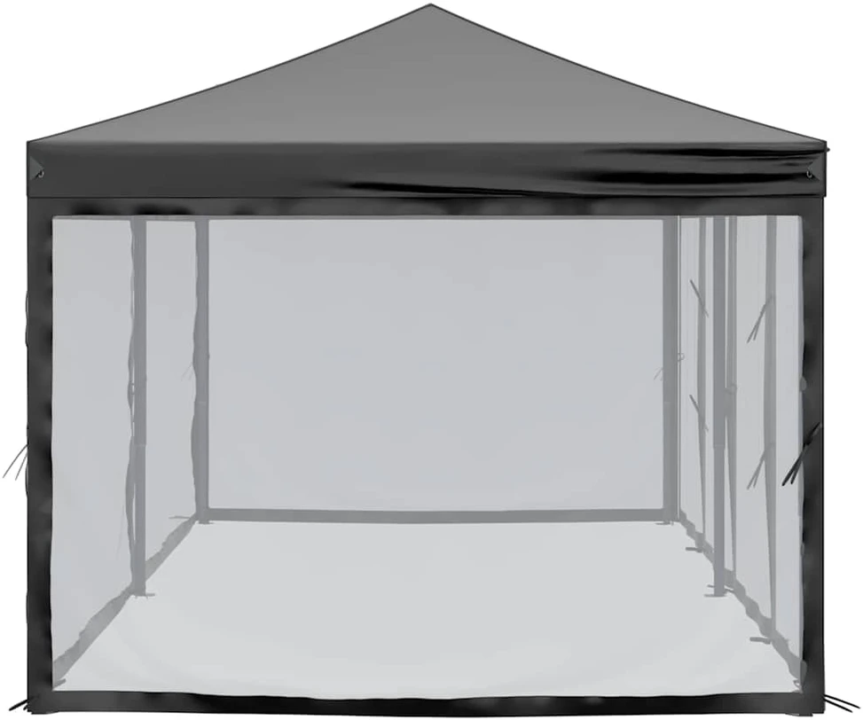 Proginė palapinė su šoninėmis sienomis, juoda, 3x6m