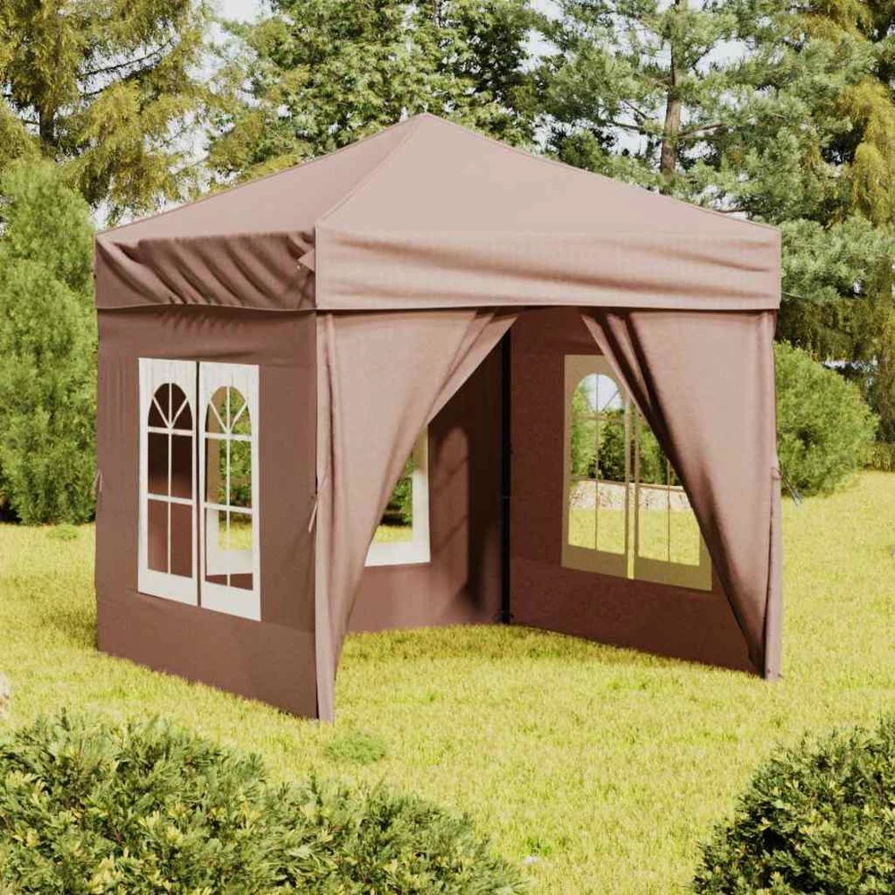Proginė palapinė su šoninėmis sienomis, taupe, 2x2m
