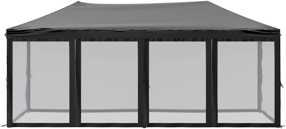 Proginė palapinė su šoninėmis sienomis, juoda, 3x6m