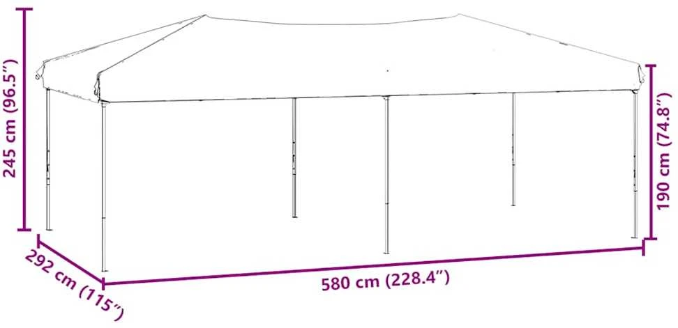Proginė palapinė su šoninėmis sienomis, antracito, 3x6m