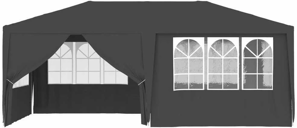 Proginė palapinė su šoninėmis sienomis, antracito, 4x6m, 90g/m²