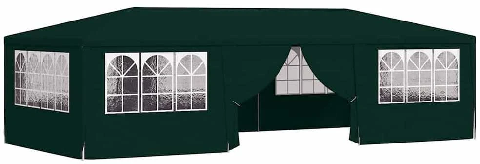 Proginė palapinė su šoninėmis sienomis, žalia, 4x9m, 90g/m²