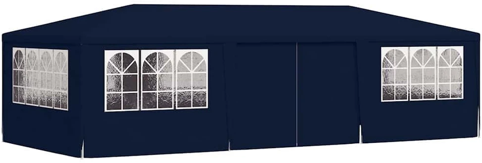 Proginė palapinė su šoninėmis sienomis, mėlyna, 4x9m, 90g/m²