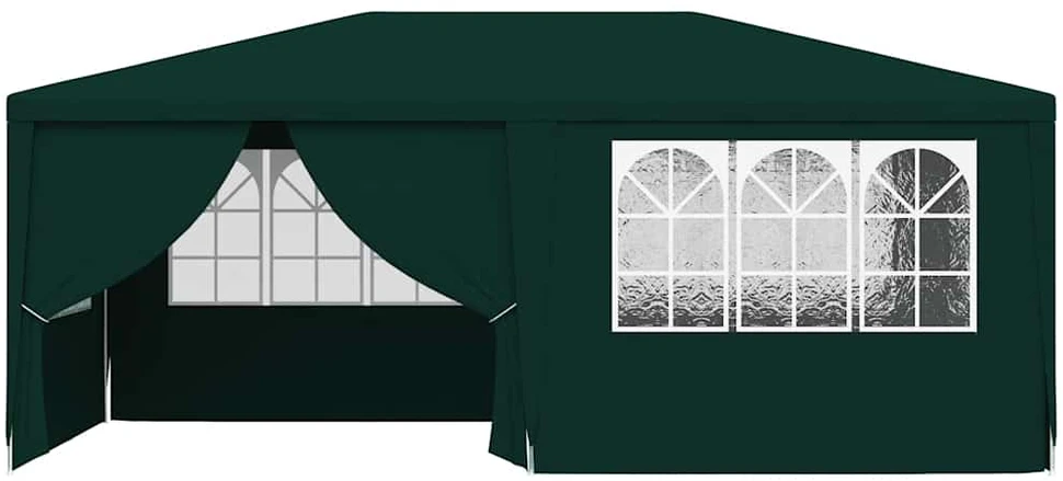 Proginė palapinė su šoninėmis sienomis, žalia, 4x6m, 90g/m²