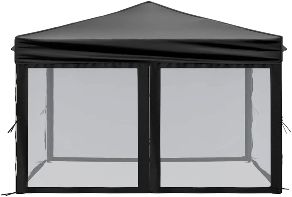 Proginė palapinė su šoninėmis sienomis, juoda, 3x3m