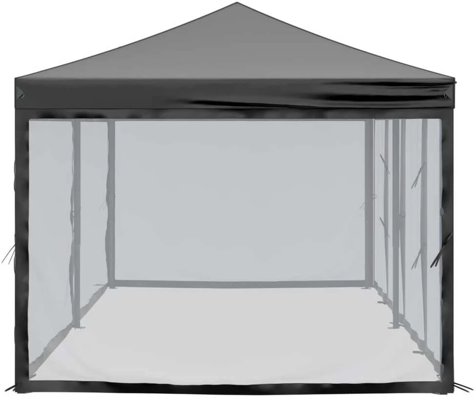 Proginė palapinė su šoninėmis sienomis, juoda, 3x6m