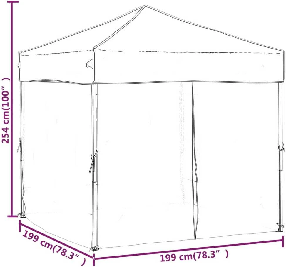 Proginė palapinė su šoninėmis sienomis, mėlyna, 2x2m