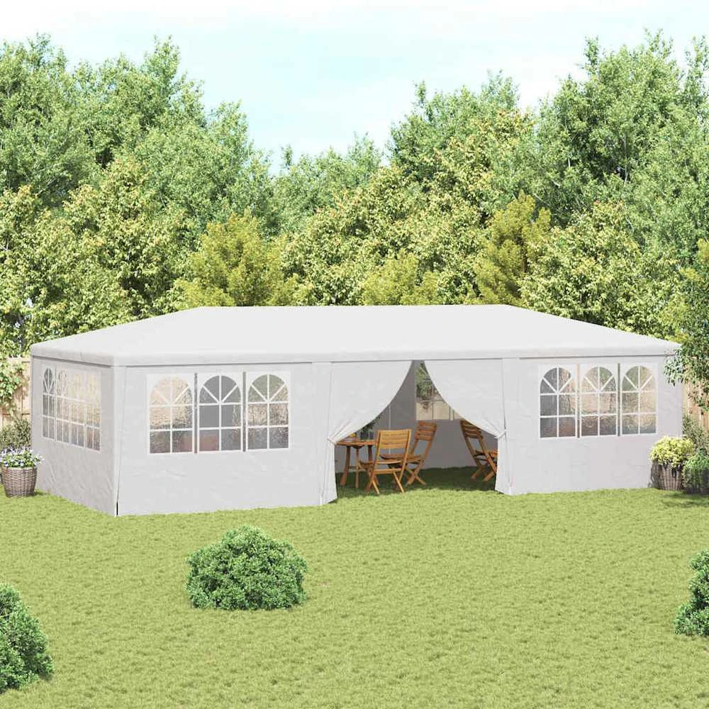 Proginė palapinė su šoninėmis sienomis, balta, 4x9m, 90g/m²