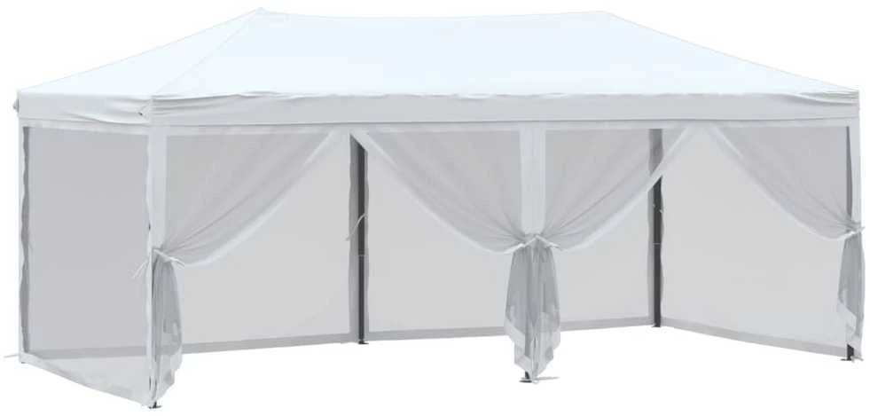 Proginė palapinė su šoninėmis sienomis, balta, 3x6m