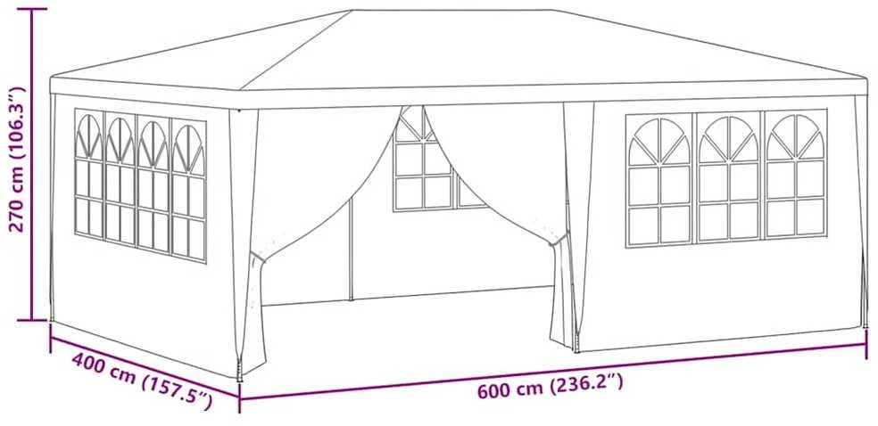 Proginė palapinė su šoninėmis sienomis, žalia, 4x6m, 90g/m²